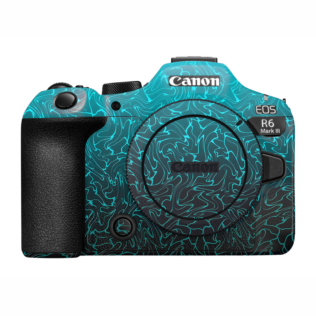 Cyan Blue to Black Gradient Canon R6 Mark III Camera Skin