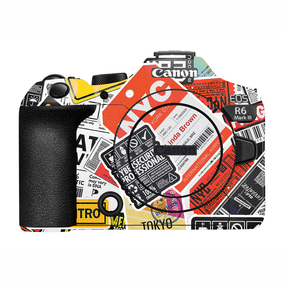 Tech Aesthetic Sticker Collage Canon R6 Mark III Camera Skin