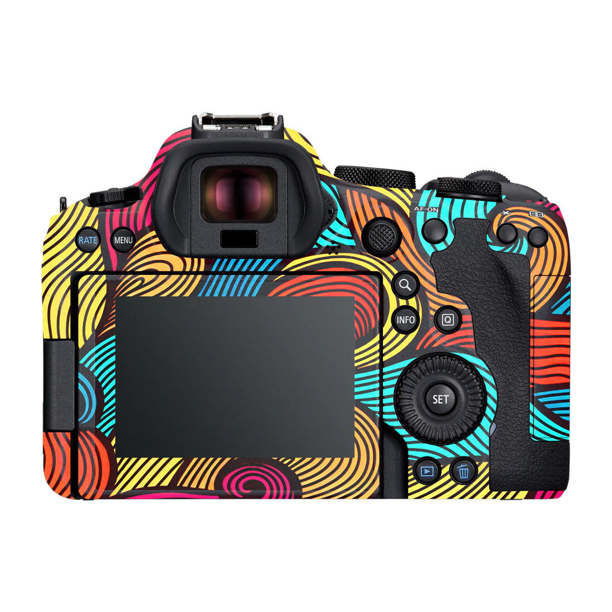 Retro Colorful Doodle Art Pattern Canon R6 Mark III Camera Skin