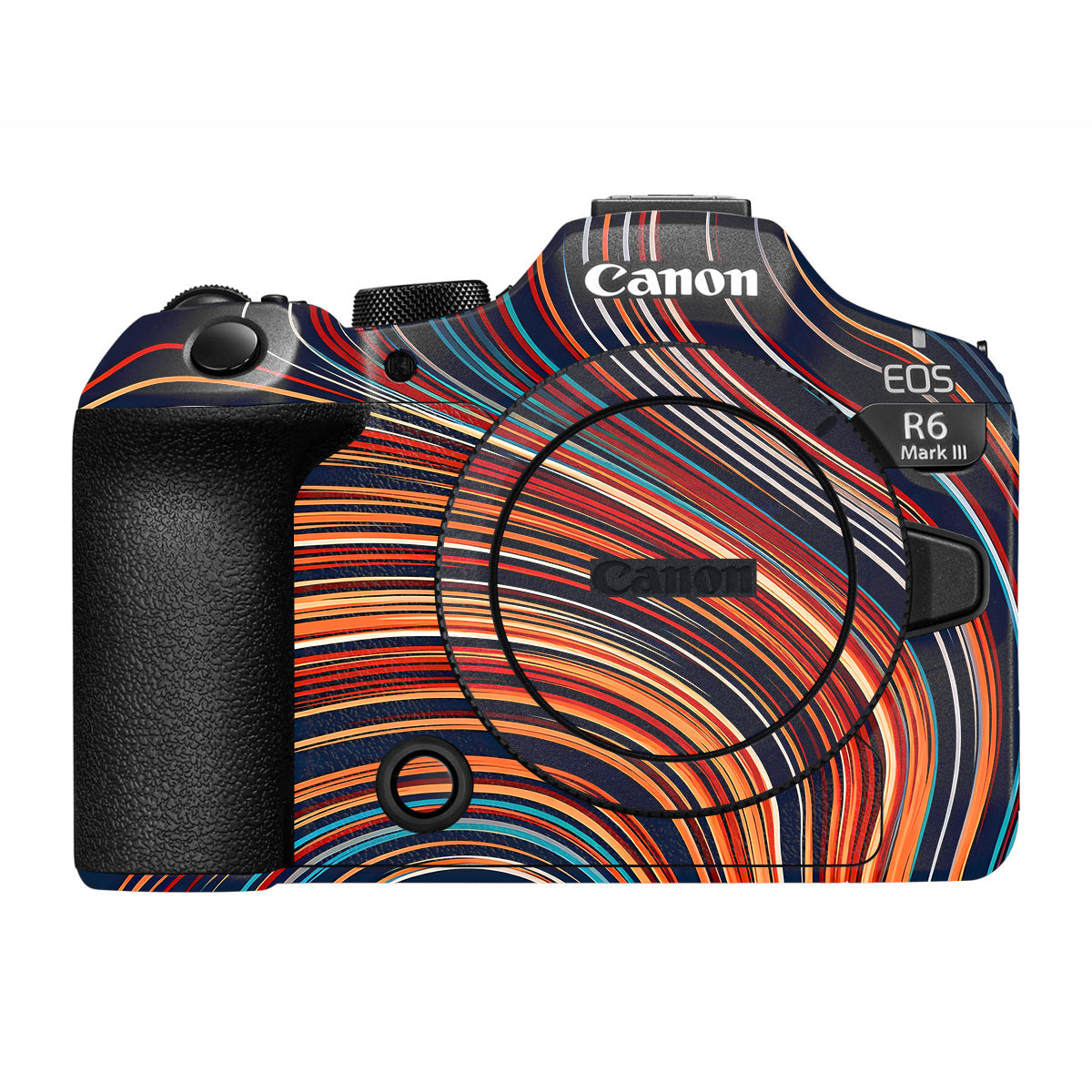 Retro Abstract Striped Swirl Canon R6 Mark III Camera Skin