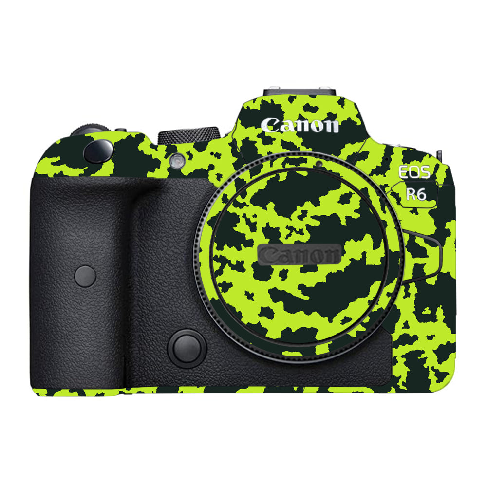 Neon Green Splatter Canon EOS R6 Mark I Camera Skins