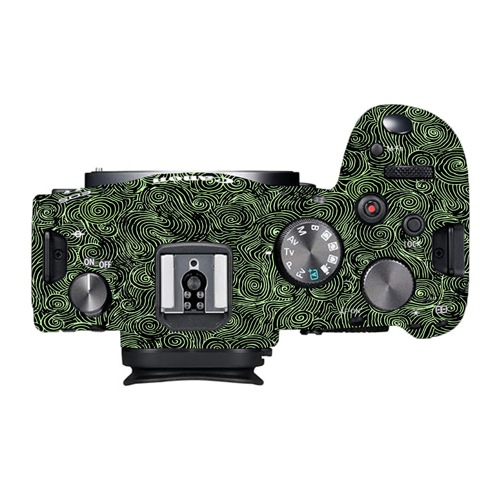 Green Spirals Canon EOS R6 Mark I Camera Skins