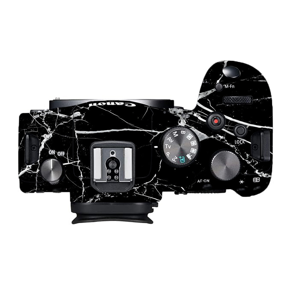 White Veins on Black Canon EOS R6 Mark I Camera Skins