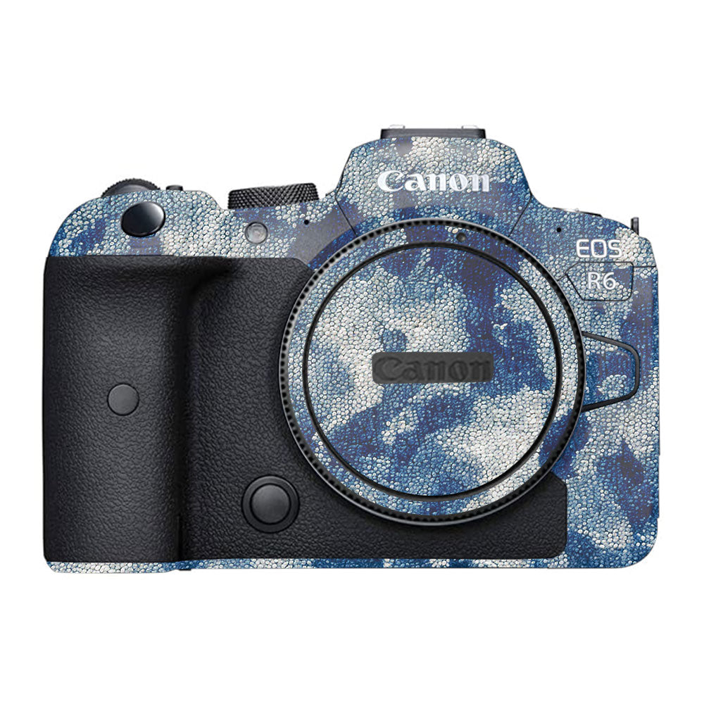 Blue Watercolor Fabric Canon EOS R6 Mark I Camera Skin