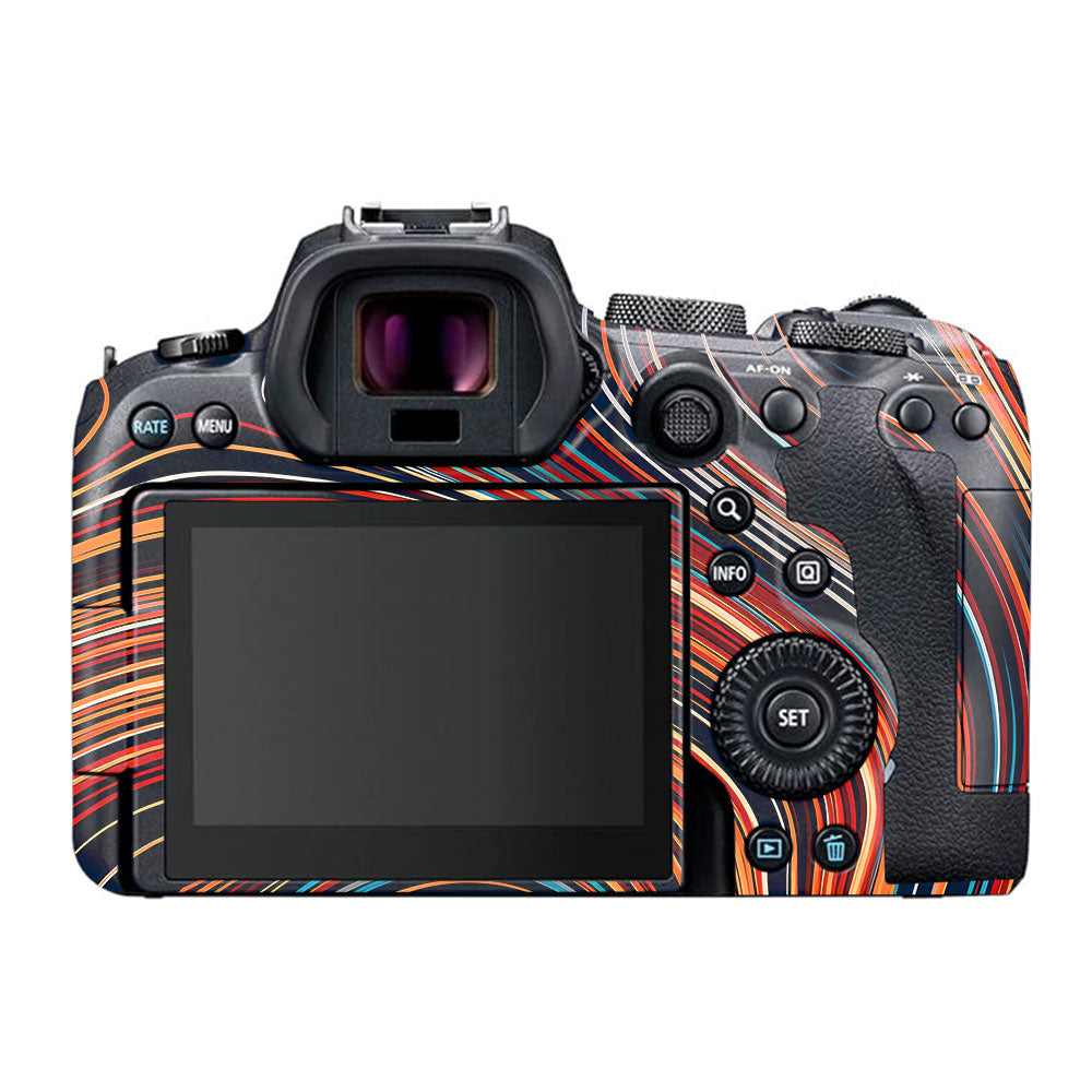 Retro Abstract Striped Swirl Canon EOS R6 Mark I Camera Skin