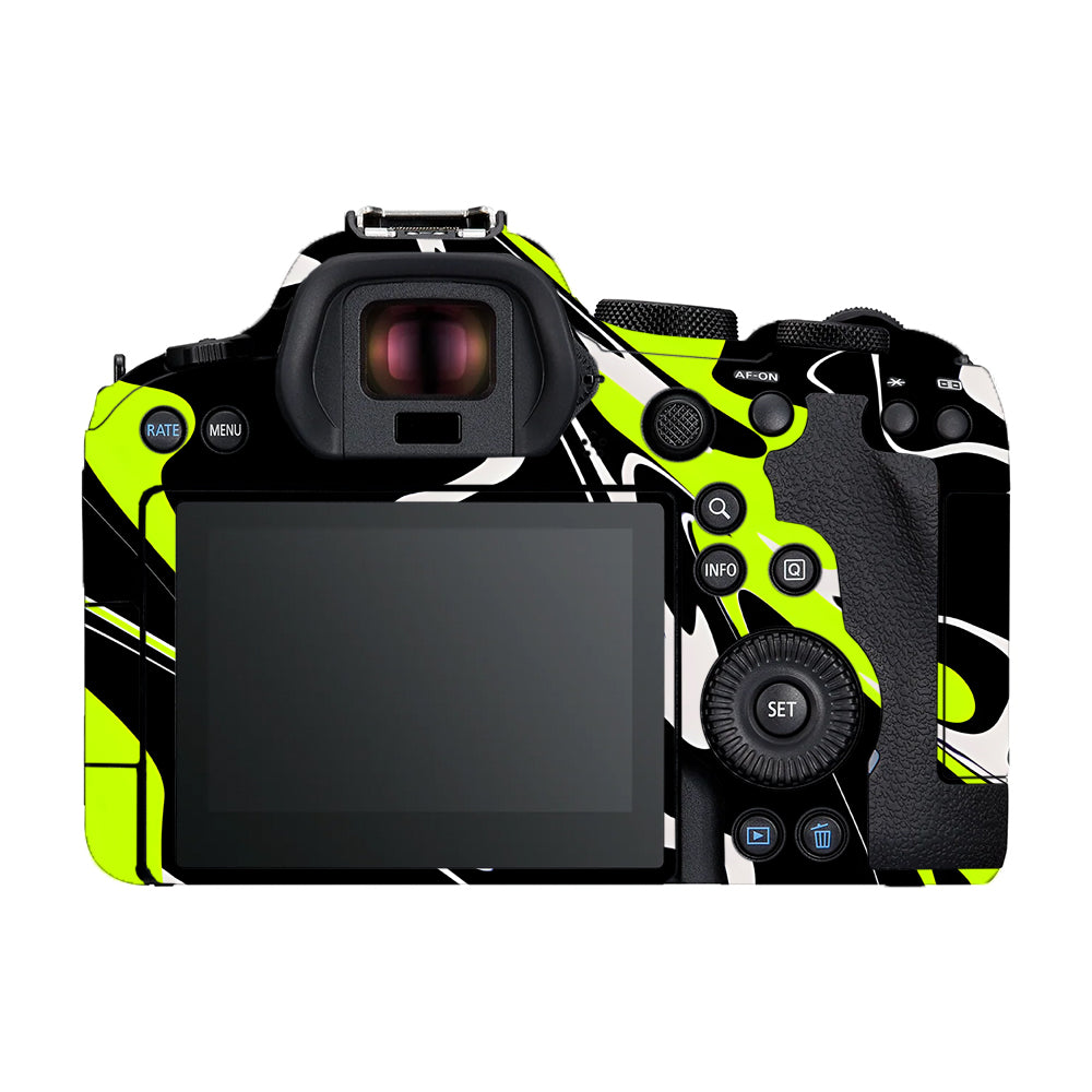 Neon Skin R6 Neon Green and Black Pattern Canon EOS R6 Mark II Camera Skins