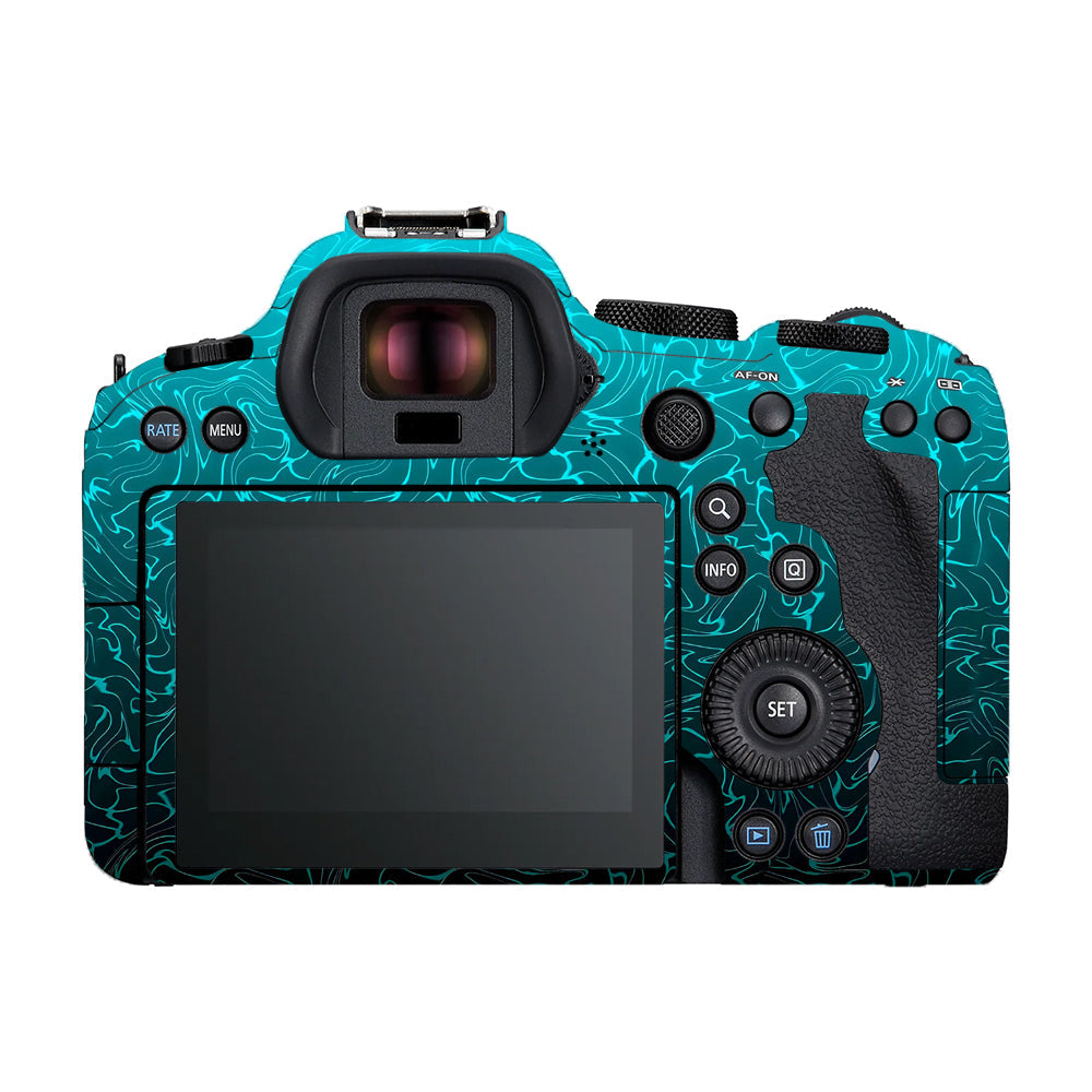Cyan Blue to Black Gradient Canon EOS R6 Mark II Camera Skins