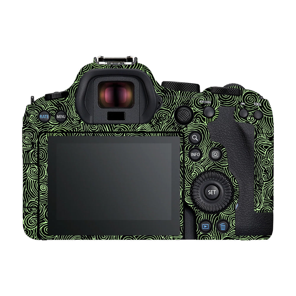 Green Spirals Canon EOS R6 Mark II Camera Skins