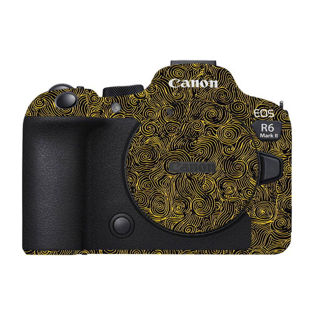 Yellow Spirals Canon EOS R6 Mark II Camera Skins