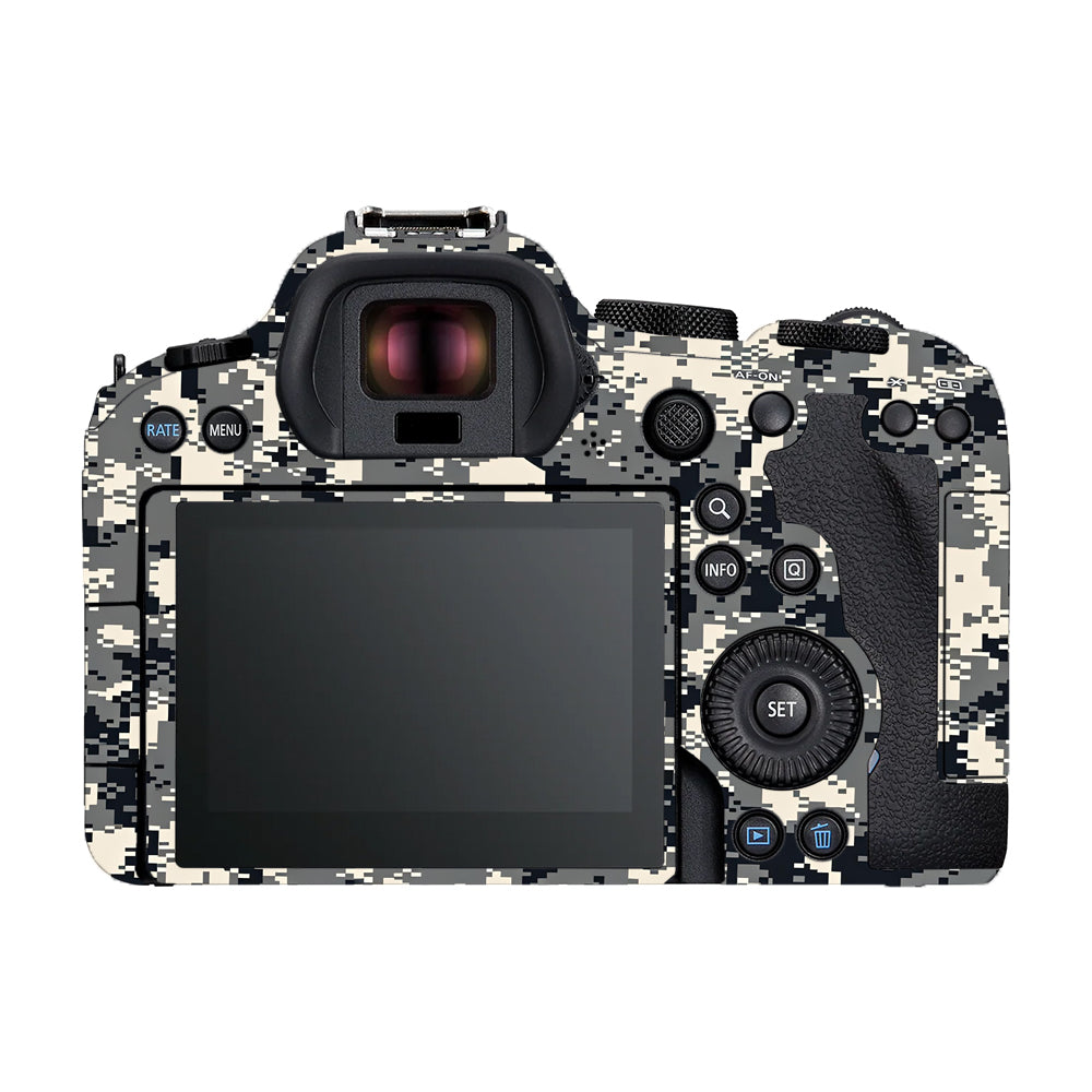 Grey Black Pixel Canon EOS R6 Mark II Camera Skins