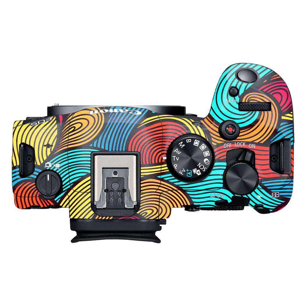 Retro Colorful Doodle Art Pattern Canon EOS R6 Mark II Camera Skin