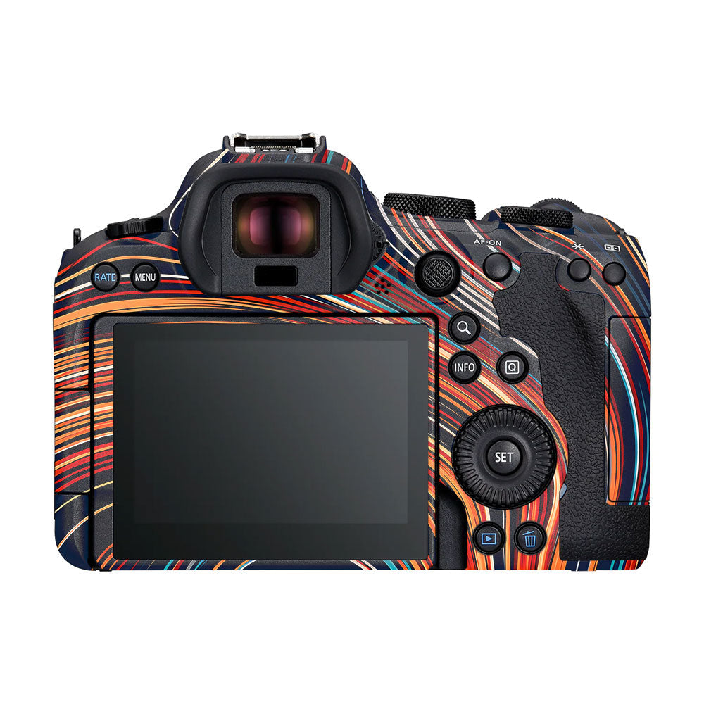 Retro Abstract Striped Swirl Canon EOS R6 Mark II Camera Skin