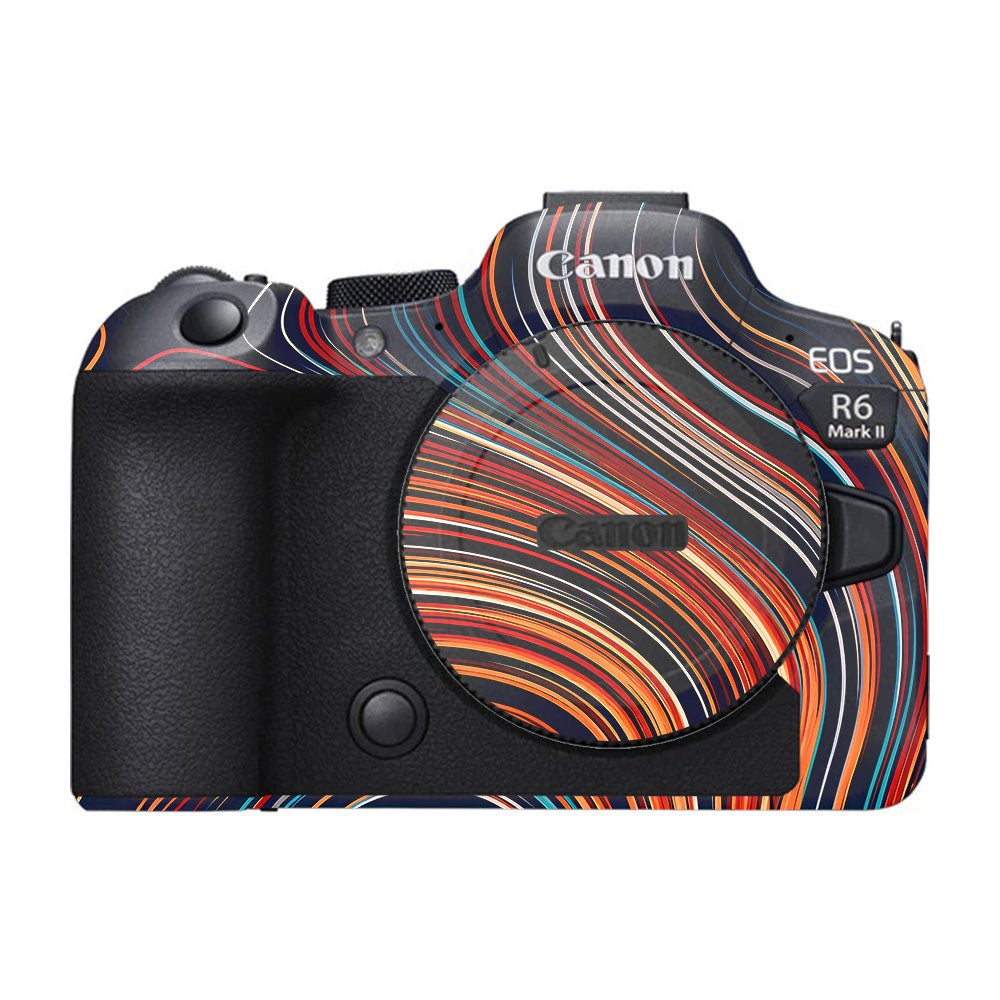 Retro Abstract Striped Swirl Canon EOS R6 Mark II Camera Skin