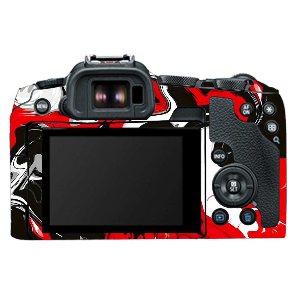 Scarlet and White Motion Canon EOS R8 Camera Skins