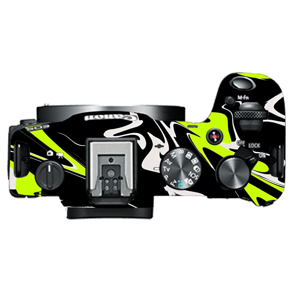 Neon Green and Black Pattern Canon EOS R8 Camera Skins