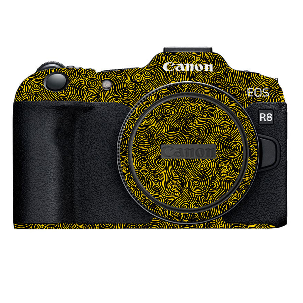 Yellow Spirals Canon EOS R8 Camera Skins