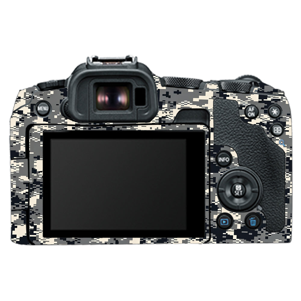 Grey Black Pixel Canon EOS R8 Camera Skins