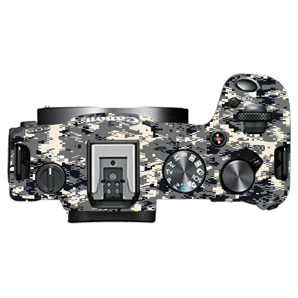 Grey Black Pixel Canon EOS R8 Camera Skins