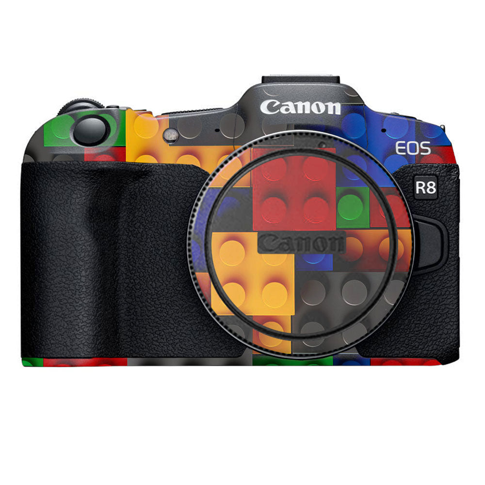 Colorful LEGO Brick Wall Pattern Canon EOS R8 Camera Skin