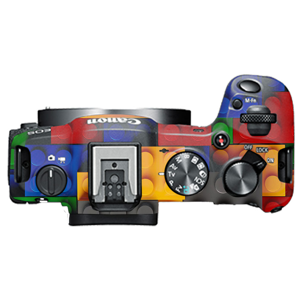 Colorful LEGO Brick Wall Pattern Canon EOS R8 Camera Skin