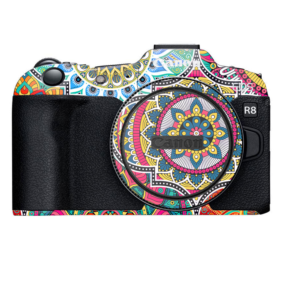 Boho Mandala Tile Pattern Canon EOS R8 Camera Skin