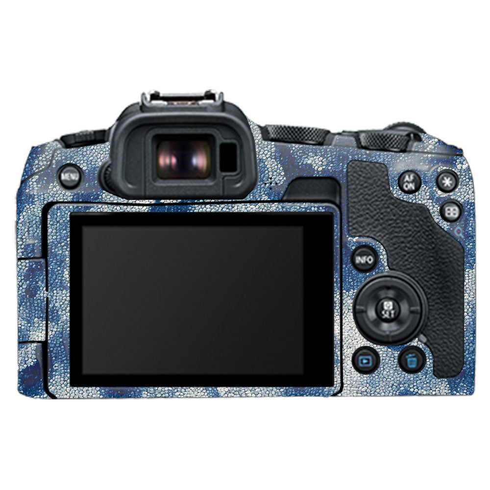 Blue Watercolor Fabric Canon EOS R8 Camera Skin