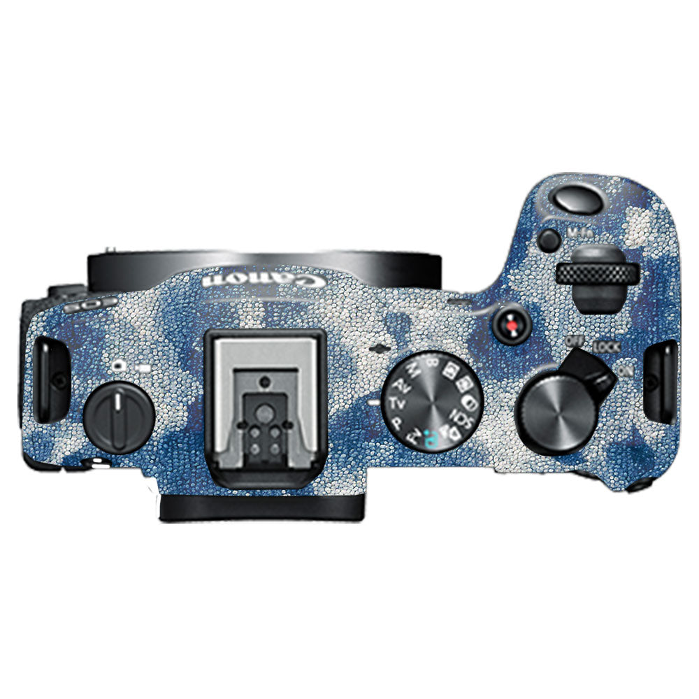 Blue Watercolor Fabric Canon EOS R8 Camera Skin