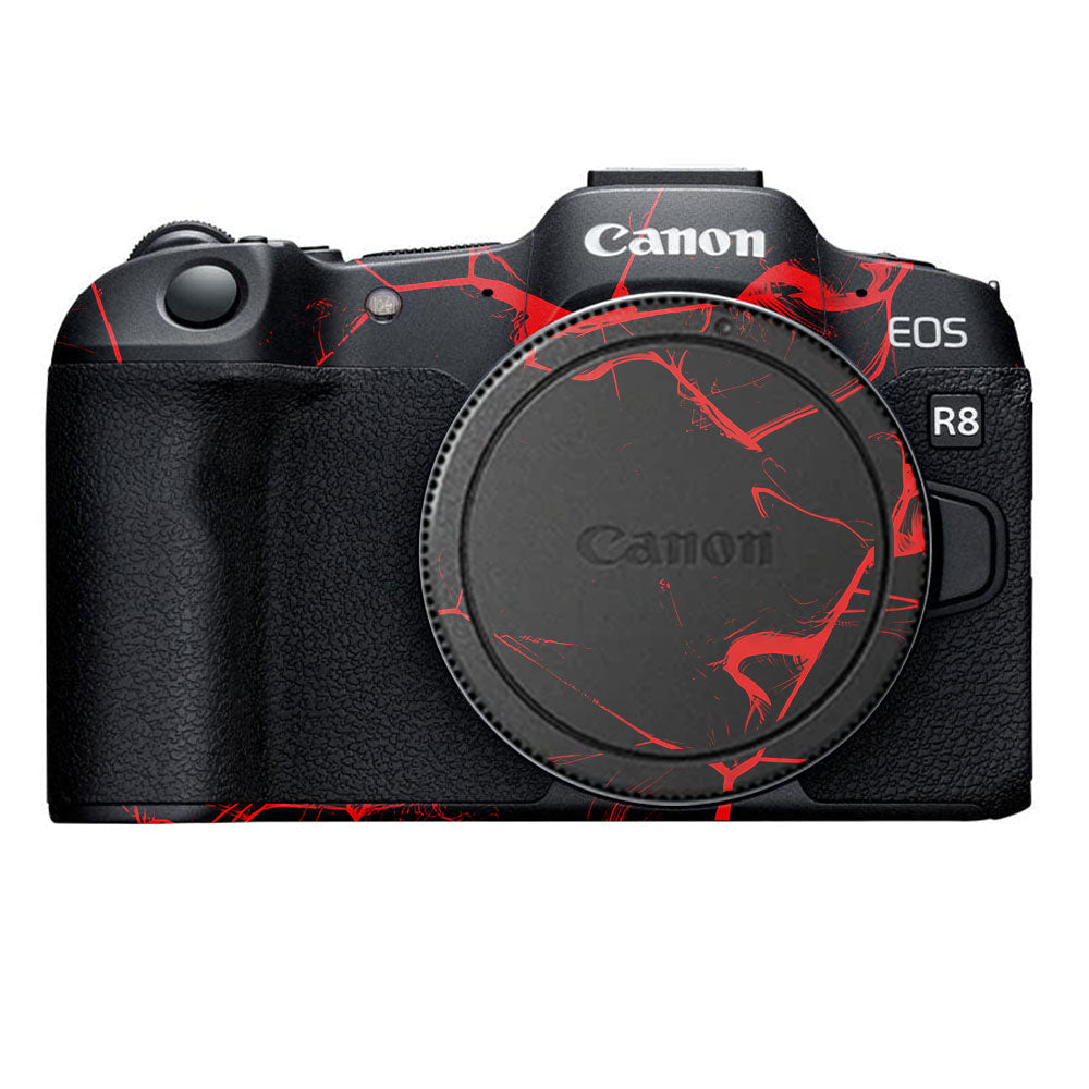 Red Neural Grid Canon EOS R8 Camera Skin