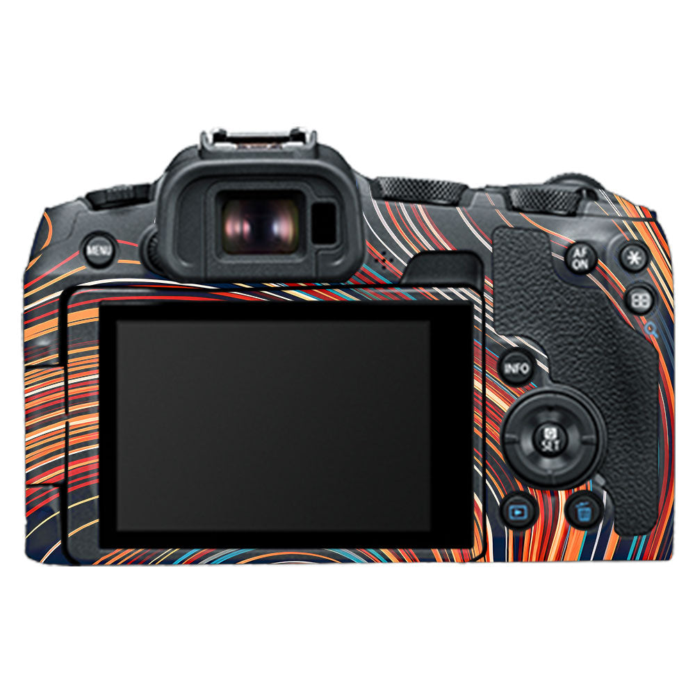 Retro Abstract Striped Swirl Canon EOS R8 Camera Skin