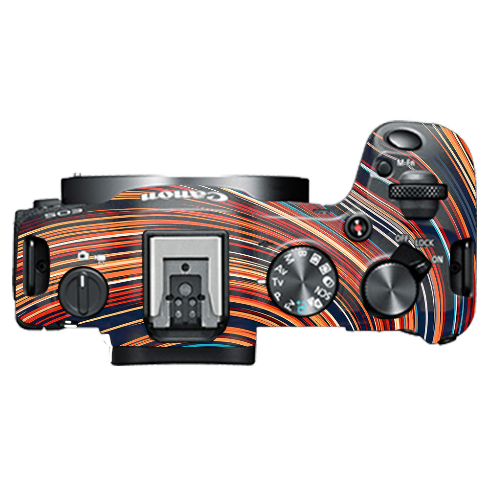 Retro Abstract Striped Swirl Canon EOS R8 Camera Skin