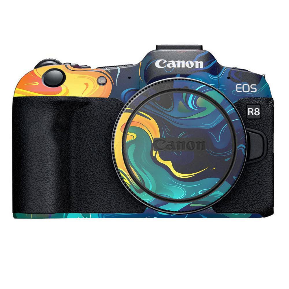 Rainbow Liquid Fusion Canon EOS R8 Camera Skin
