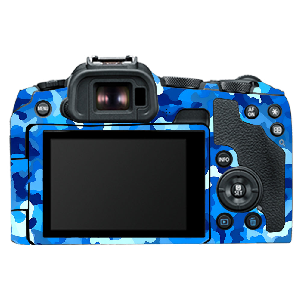Arctic Blue Camo Pattern Canon EOS R8 Camera Skins