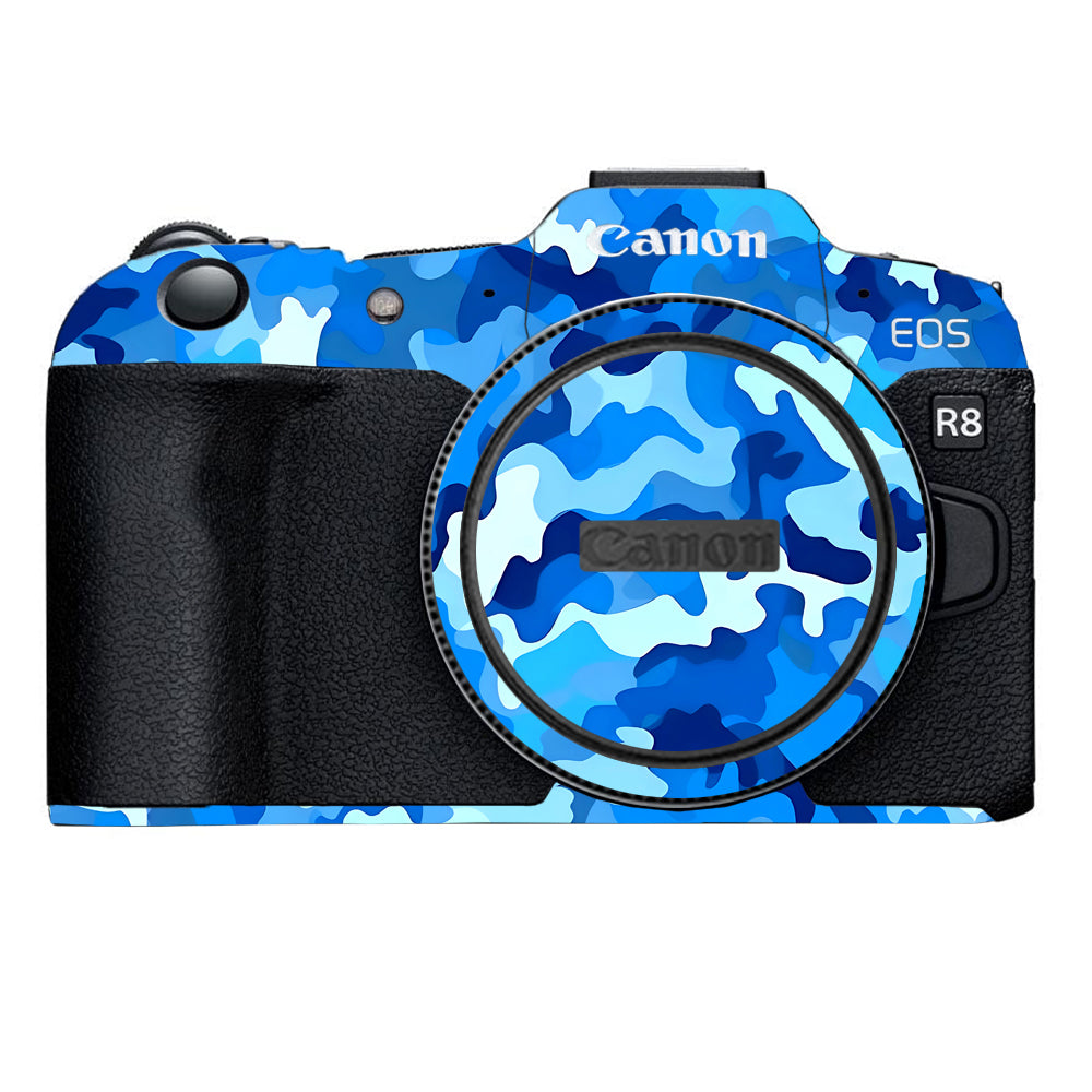 Arctic Blue Camo Pattern Canon EOS R8 Camera Skins