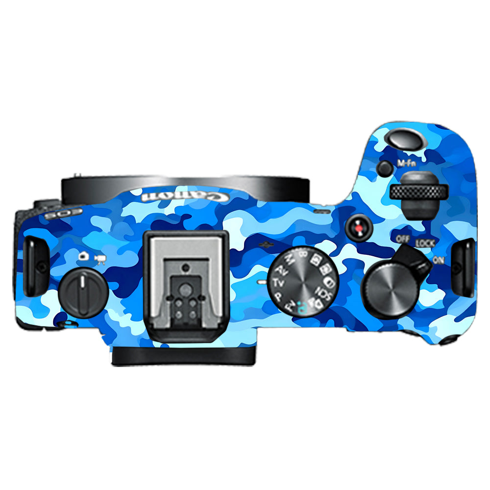 Arctic Blue Camo Pattern Canon EOS R8 Camera Skins