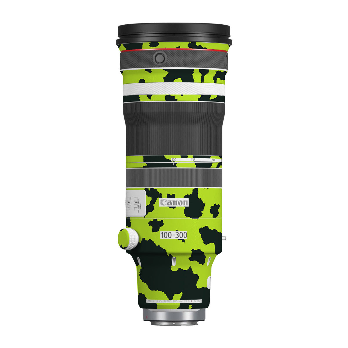 Neon Green Splatter Canon RF 100-300mm F/2.8 L IS USM Camera Lens Skin