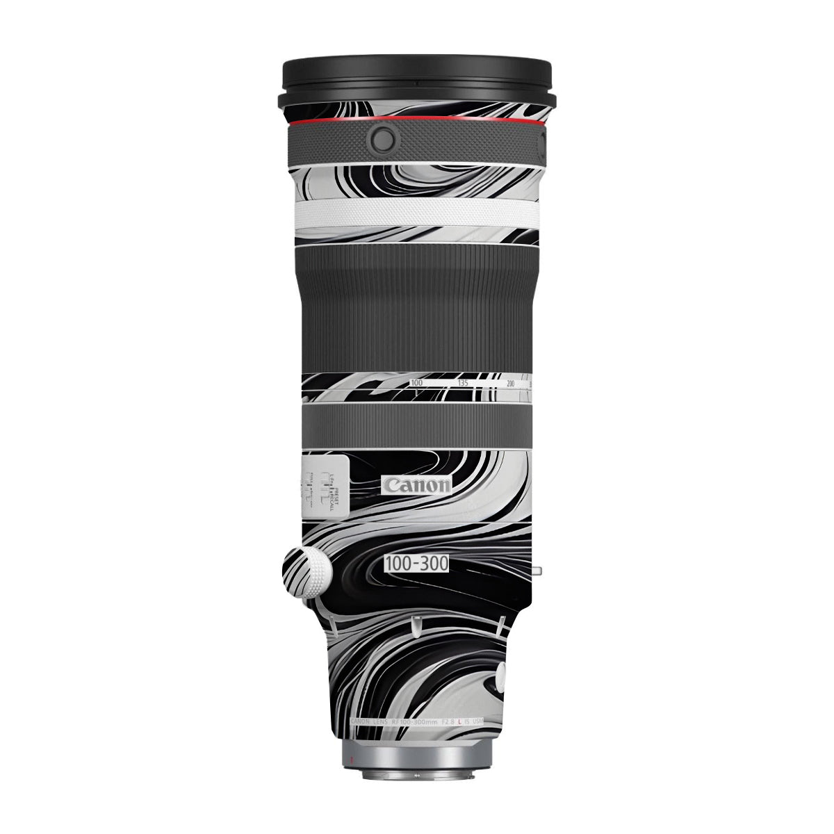 Black and White Marble Canon RF 100-300mm F/2.8 L IS USM Camera Lens Skin