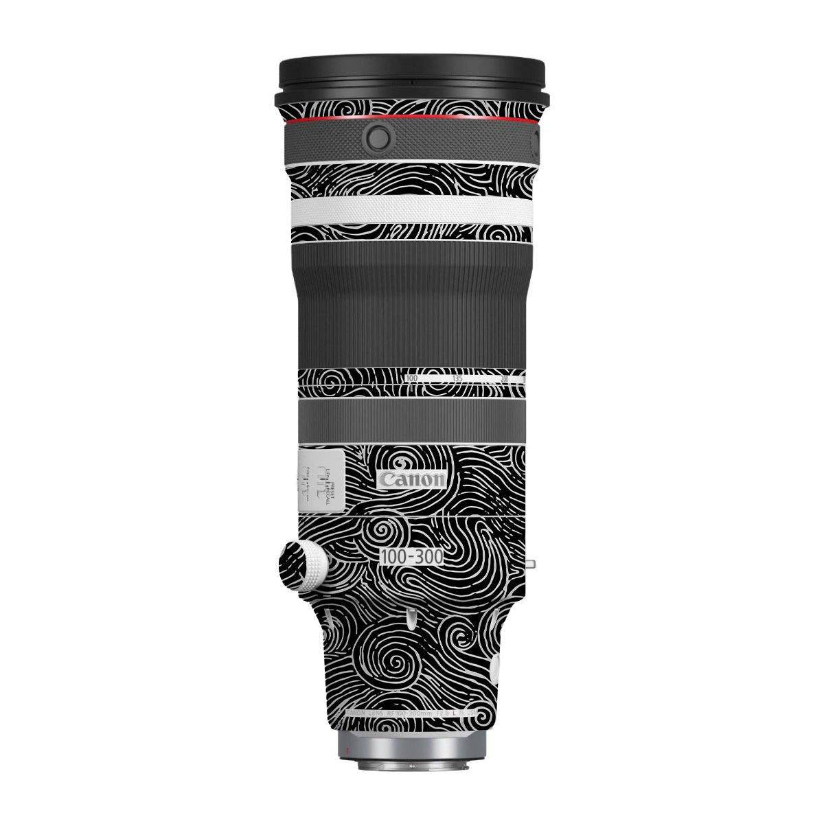White Spirals Canon RF 100-300mm F/2.8 L IS USM Camera Lens Skin