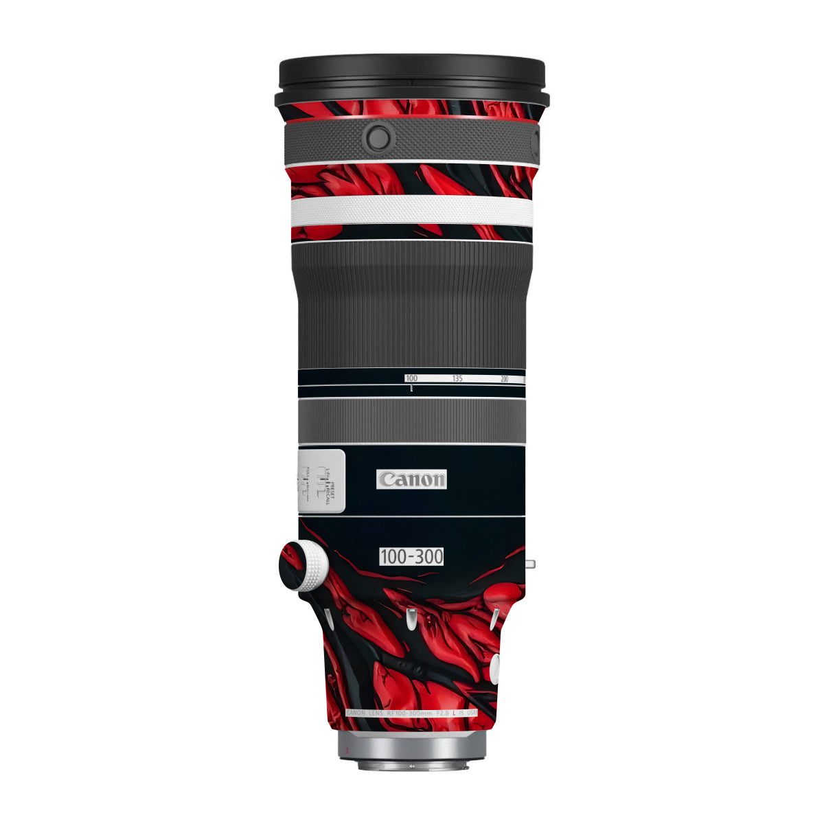 Venom Red Canon RF 100-300mm F/2.8 L IS USM Camera Lens Skin