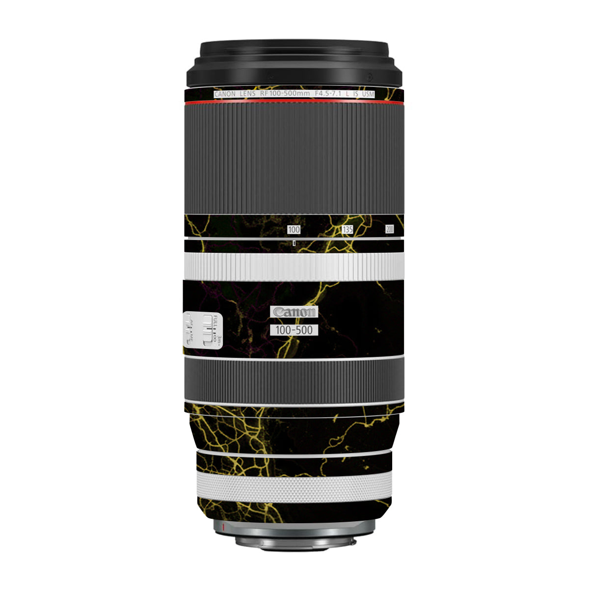 Electric Gold Veins Canon RF 100-500mm F4.5-7.1 L IS USM Camera Lens Skin