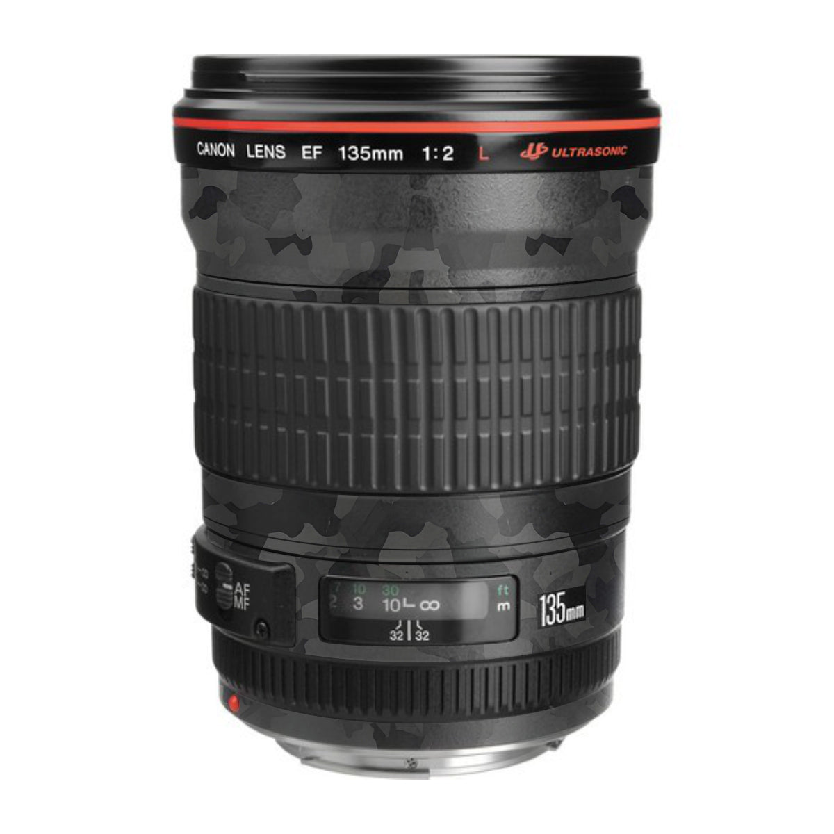 Black Camouflage Canon EF 135mm F/2L USM Camera Lens Skin
