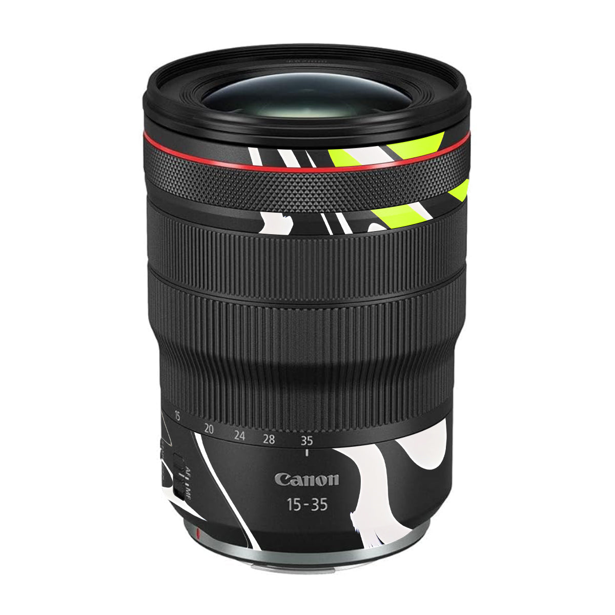 Neon Green and Black Pattern Canon RF 15-35mm F/2.8L USM Camera Lens Skin