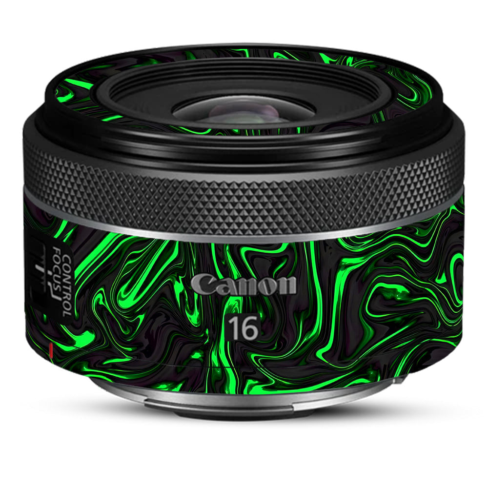 Green Liquid Pattern Canon 16mm Camera Lens Skin