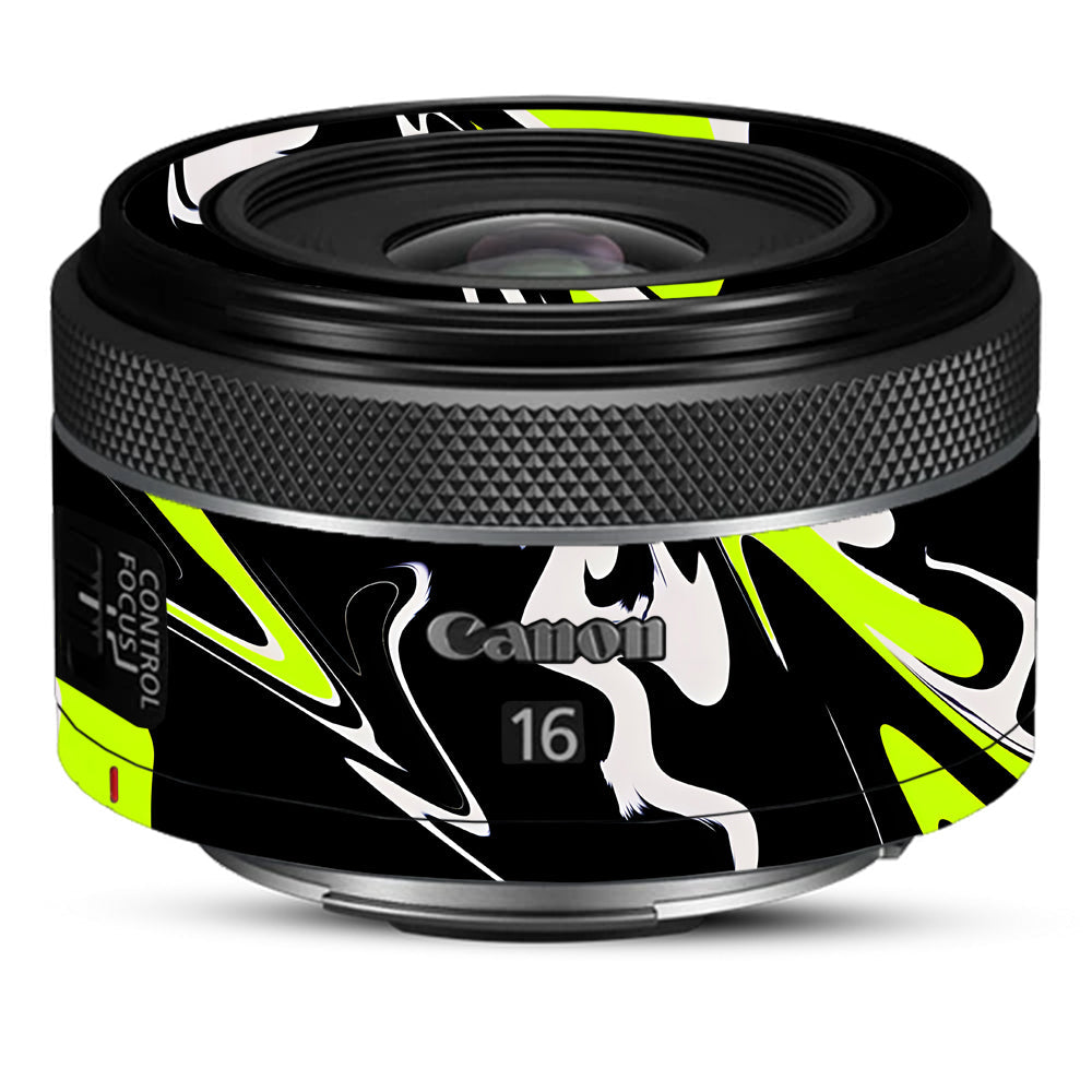Neon Green and Black Pattern Canon RF 16mm f/2.8 STM Camera Lens Skin