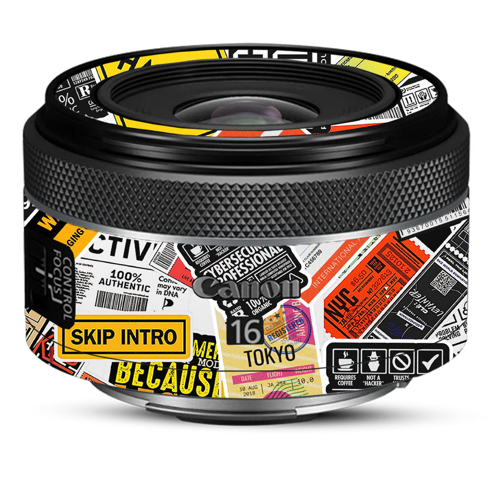 Tech Aesthetic Sticker Collage Canon RF 16mm f/2.8 STM Camera Lens Skin