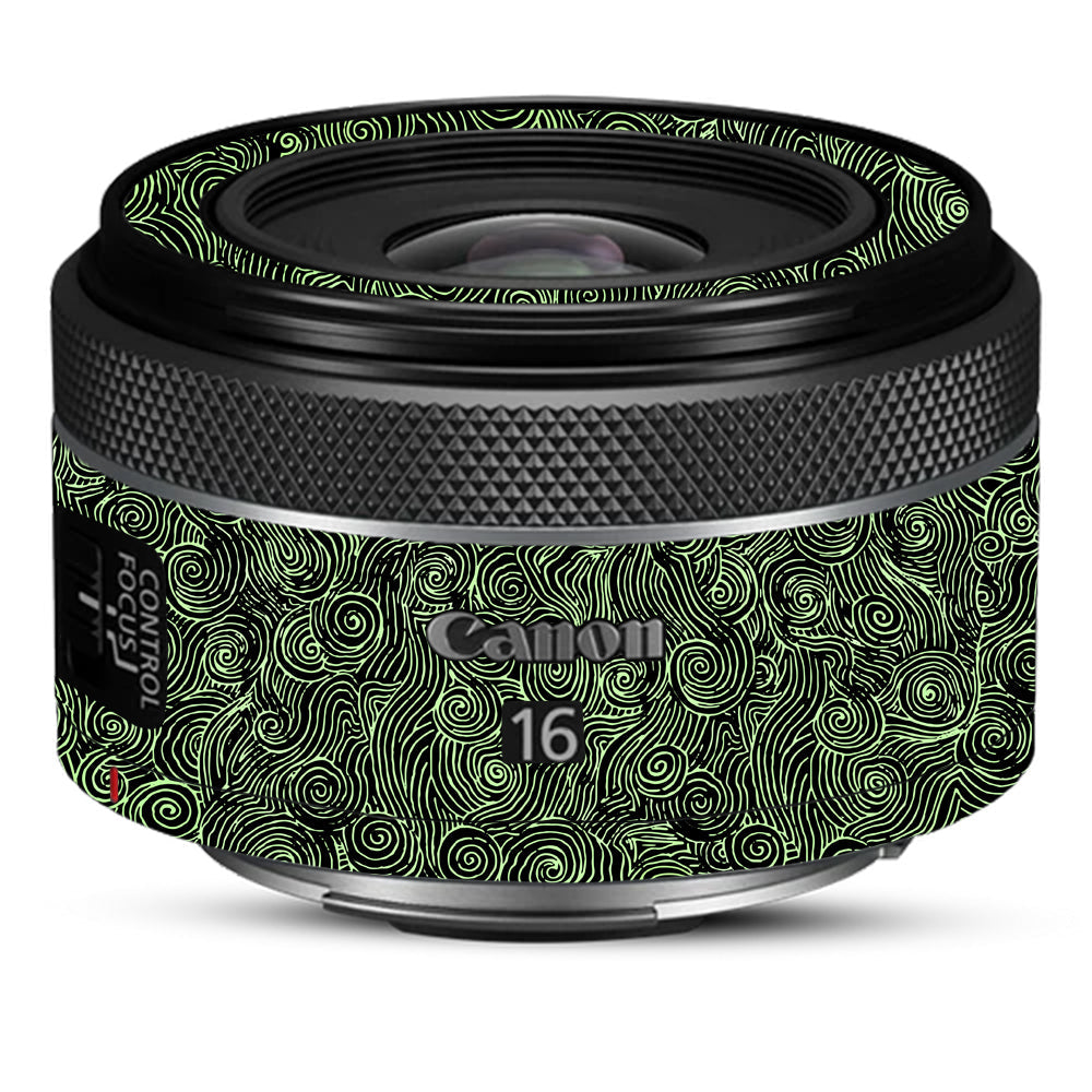 Green Spirals Canon RF 16mm f/2.8 STM Camera Lens Skin