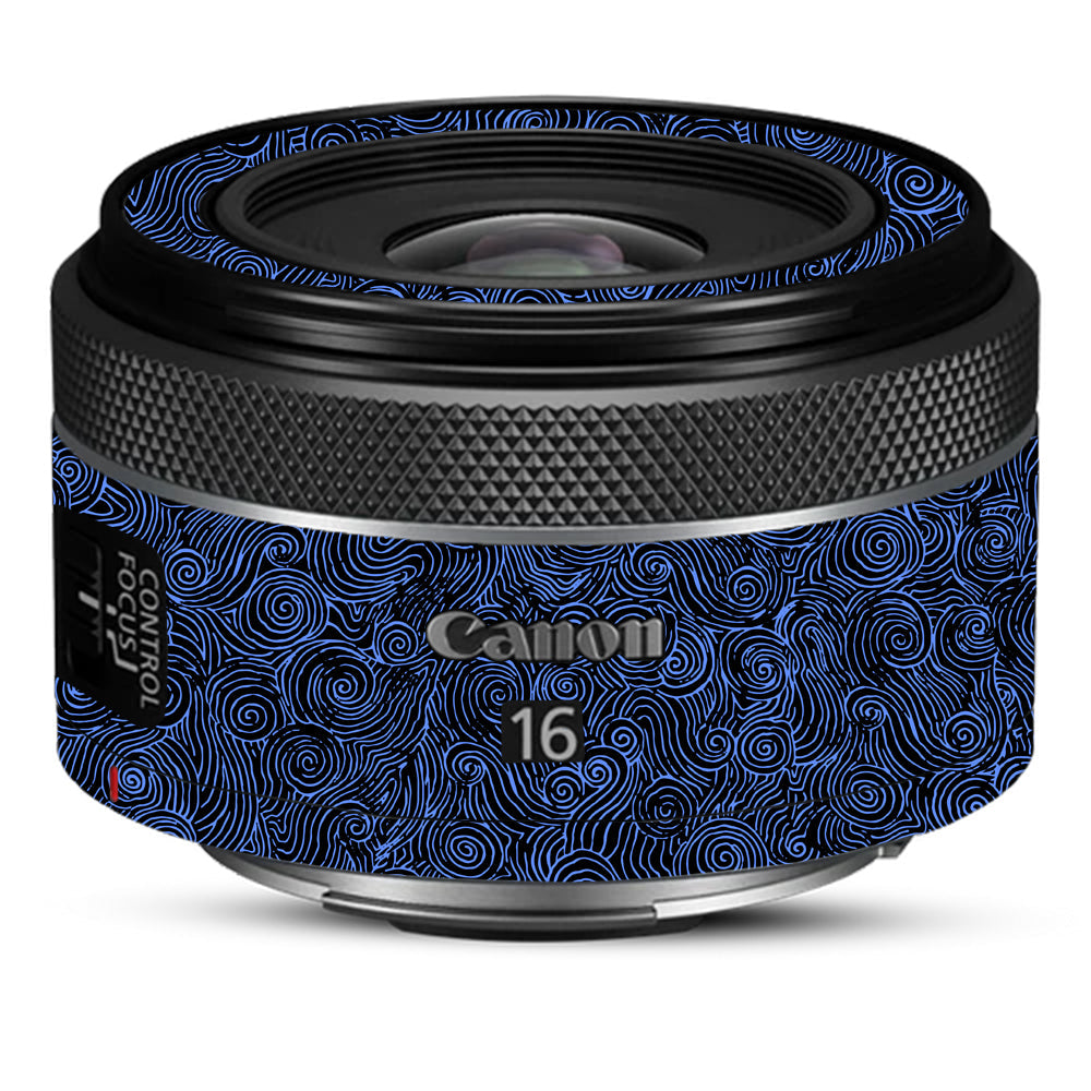 Blue Spirals Canon 16mm Camera Lens Skin