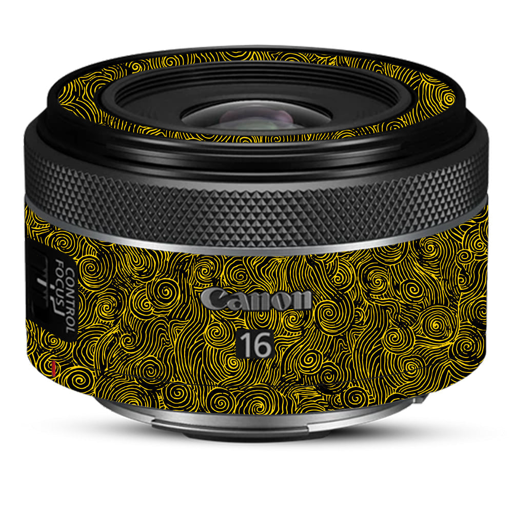 Yellow Spirals Canon RF 16mm f/2.8 STM Camera Lens Skin