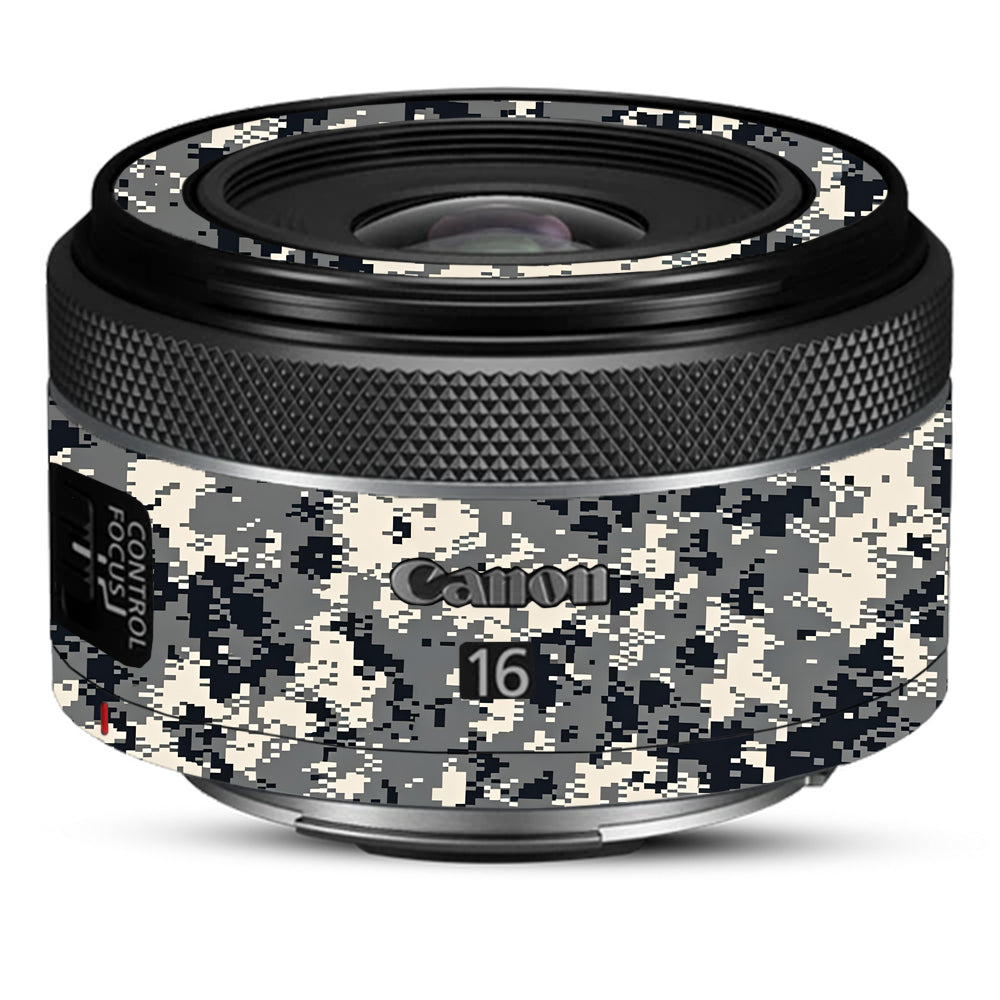 Grey Black Pixel Canon 16mm Camera Lens Skin