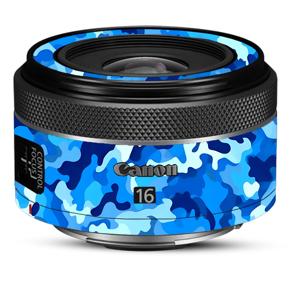Arctic Blue Camo Pattern Canon 16mm Camera Lens Skin