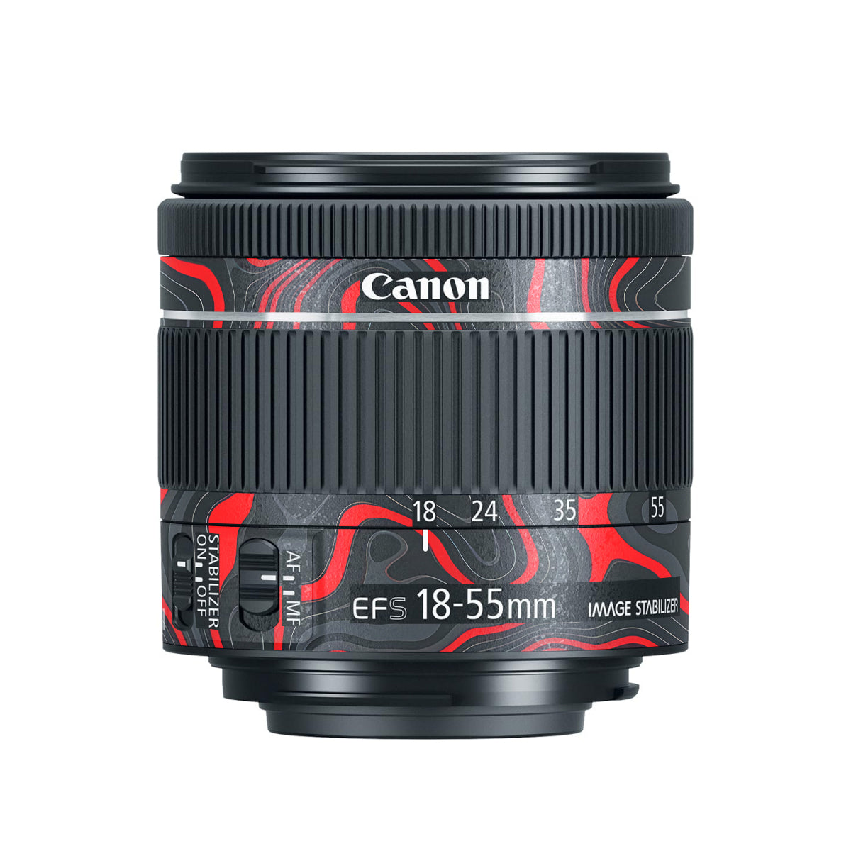 Crimson Waves Canon EF-S 18-55mm F/4-5.6 IS STM Camera Lens Skin